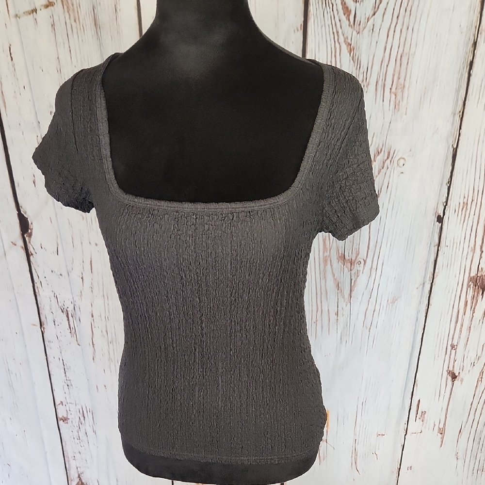 Old Navy Charcoal Gray Top Square Neck S